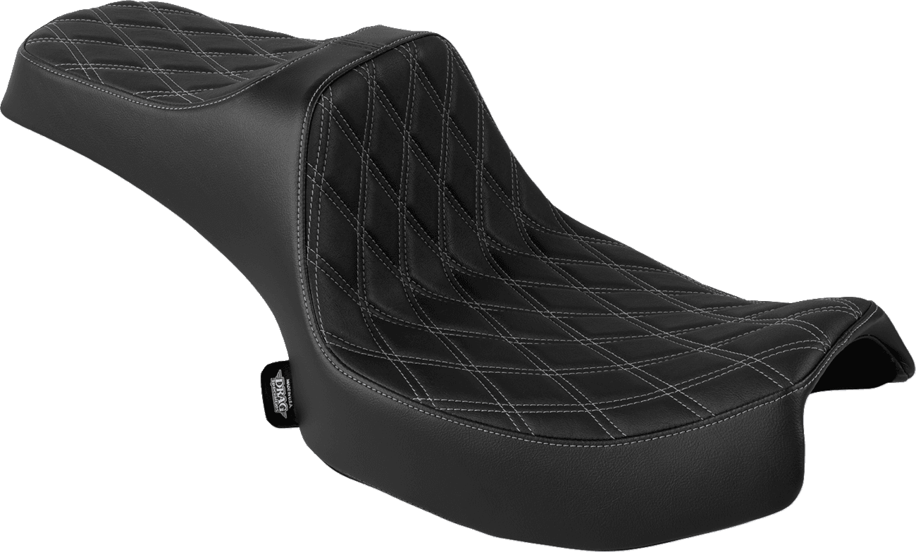 DRAG SPECIALTIES SEATS 0810-2467 Predator III 2-Up Seat - Vinyl - Double Diamond - Silver Stitch - Chieftain '25/Challenger '20-'25