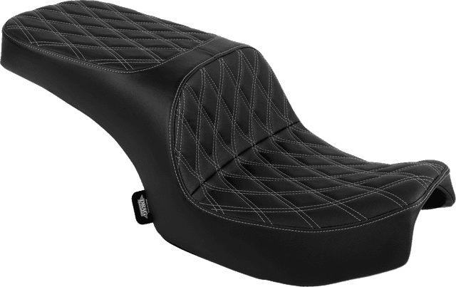 DRAG SPECIALTIES SEATS 0810-2473 Freedom Seat - Vinyl - Double Diamond Silver Stitch - Challenger '20-'25/Chieftain '25 — image 1 of 4
