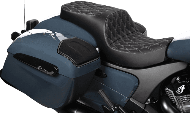 DRAG SPECIALTIES SEATS 0810-2473 Freedom Seat - Vinyl - Double Diamond Silver Stitch - Challenger '20-'25/Chieftain '25 — image 3 of 4