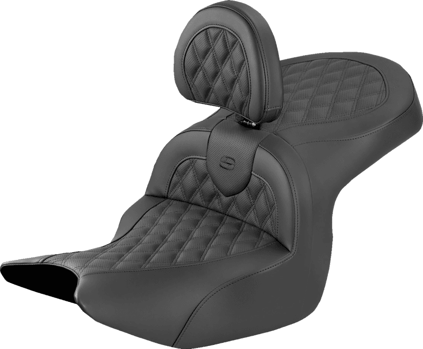 SADDLEMEN 0810-2500 Roadsofa™ Seat - Lattice Stitch - With Backrest - Honda Goldwing '18-'26