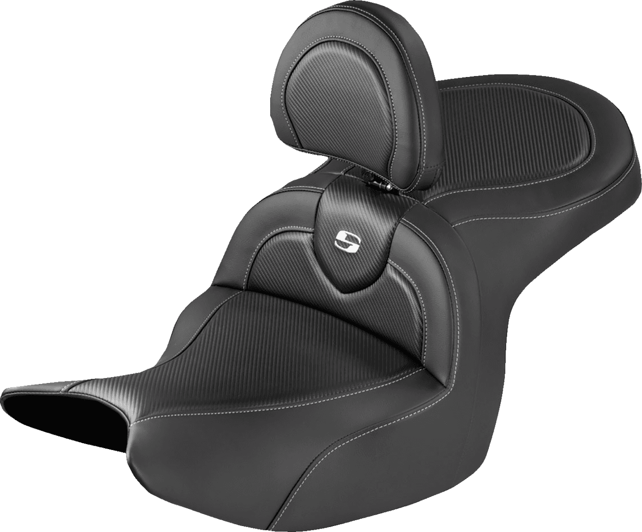 SADDLEMEN 0810-2502 Roadsofa™ Seat - Carbon Fiber Inlay - With Backrest - Honda Goldwing '18-'26