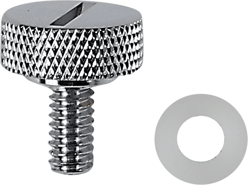 DRAG SPECIALTIES 0820-0146 Seat Knob - Slotted - Chrome - 1/4"-20