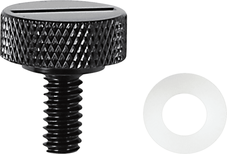 DRAG SPECIALTIES 0820-0147 Seat Knob - Slotted - Black - 1/4"-20