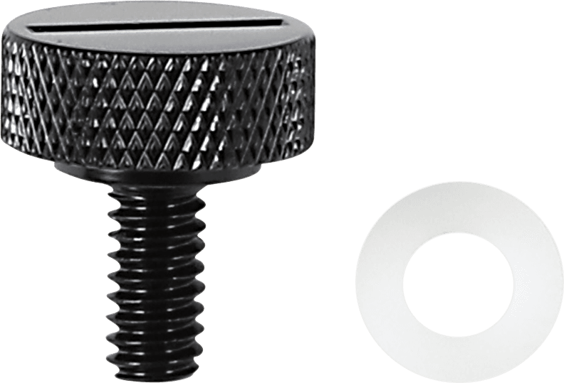 DRAG SPECIALTIES 0820-0147 Seat Knob - Slotted - Black - 1/4"-20