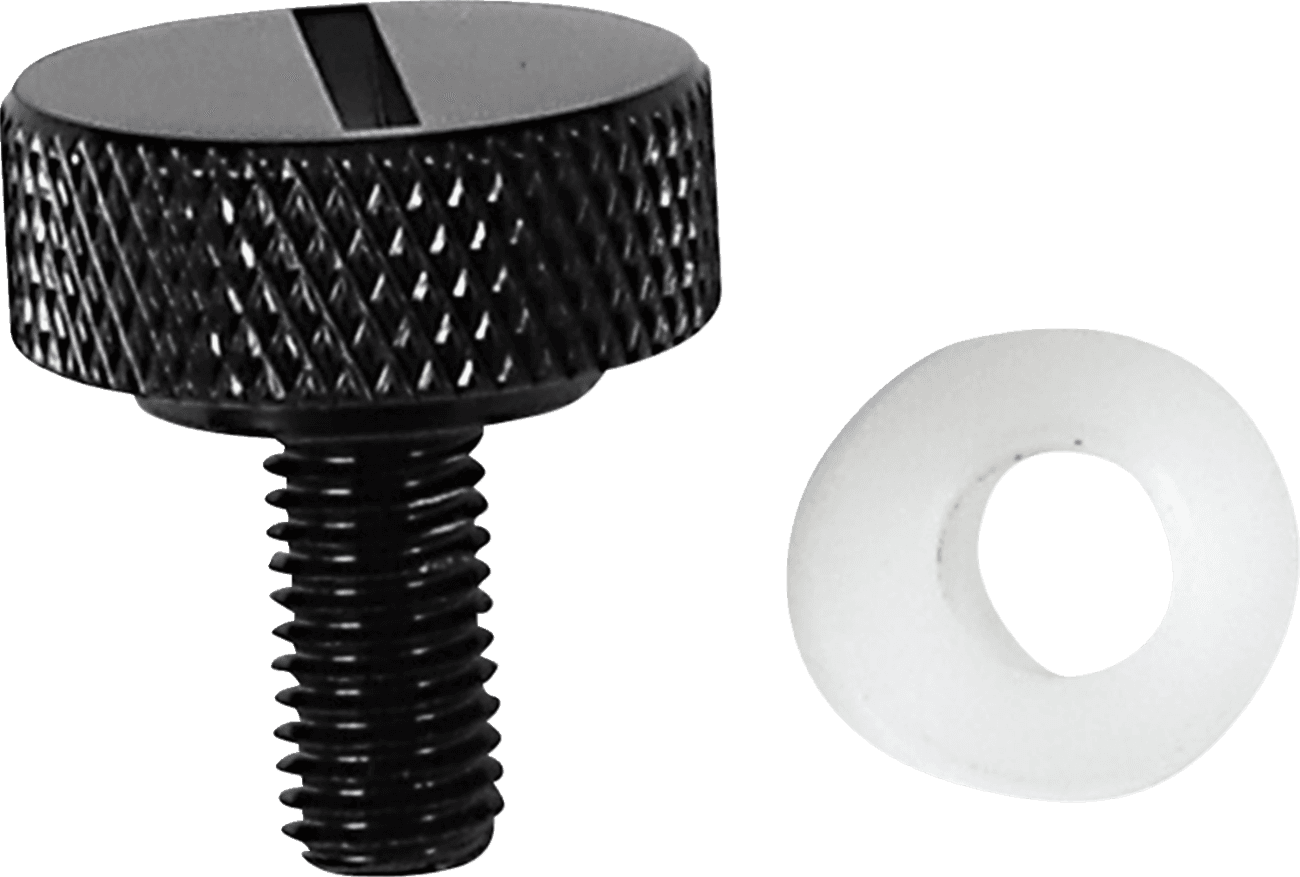 DRAG SPECIALTIES 0820-0151 Seat Knob - Slotted - Black - 1/4"-28
