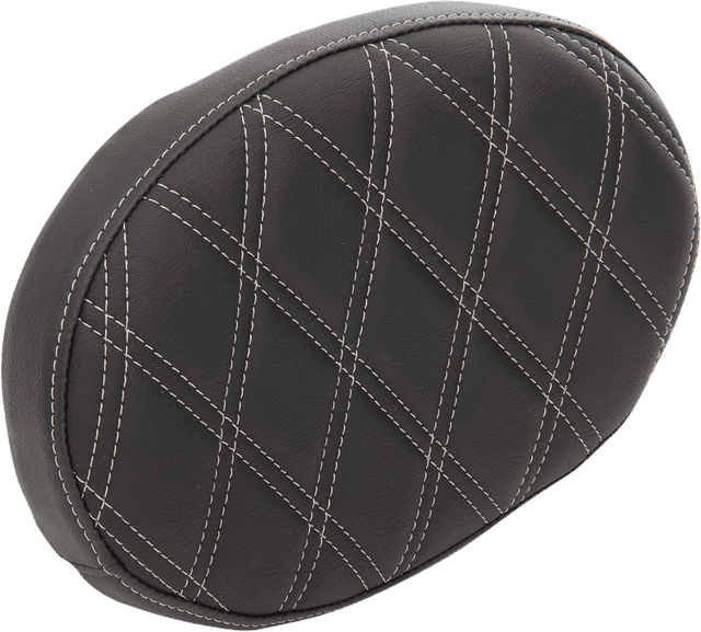 DRAG SPECIALTIES SEATS 0822-0429 Oval Sissy Bar Pad - Double Diamond - SIlver Stitch - FL '99-'22 — image 2 of 2