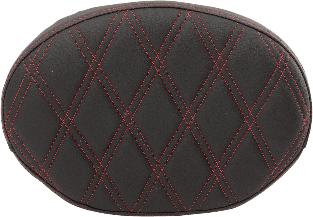 DRAG SPECIALTIES SEATS 0822-0430 Oval Sissy Bar Pad - Double Diamond - Red Stitch - FL '99-'22