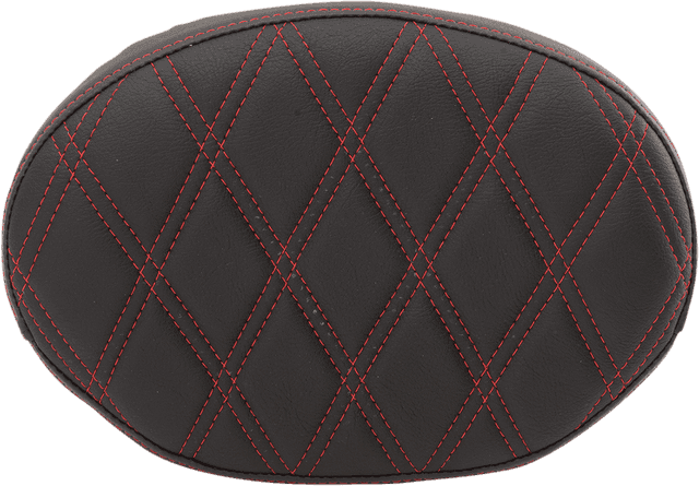 DRAG SPECIALTIES SEATS 0822-0430 Oval Sissy Bar Pad - Double Diamond - Red Stitch - FL '99-'22 — image 1 of 2