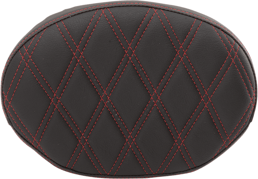 DRAG SPECIALTIES SEATS 0822-0430 Oval Sissy Bar Pad - Double Diamond - Red Stitch - FL '99-'22 — image 1 of 2