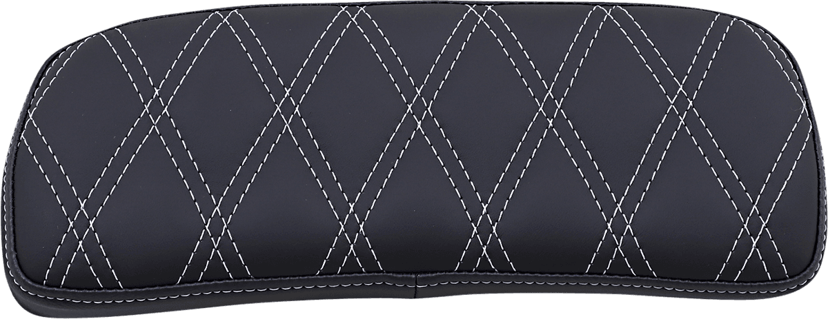 DRAG SPECIALTIES SEATS 0822-0433 Chopped Tour-Pak Pad - Solar Leather - Silver Double Diamond - 1-3/4" Thick