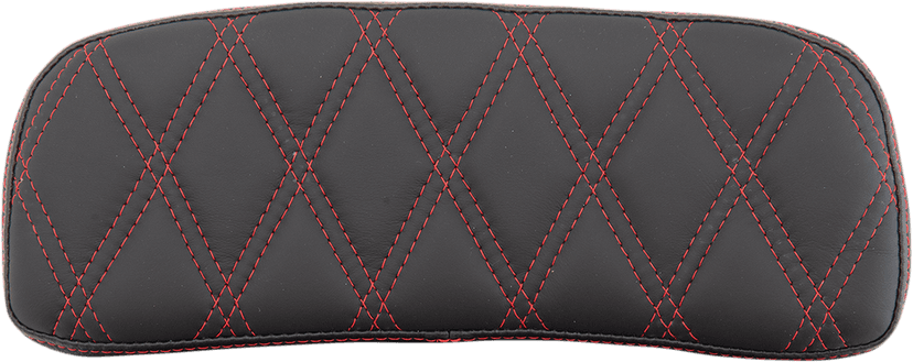 DRAG SPECIALTIES SEATS 0822-0434 Chopped Tour-Pak Pad - Solar Leather - Red Double Diamond - 1-3/4" Thick — image 2 of 2