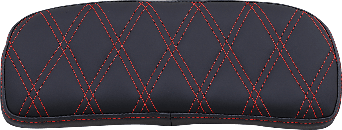 DRAG SPECIALTIES SEATS 0822-0434 Chopped Tour-Pak Pad - Solar Leather - Red Double Diamond - 1-3/4" Thick