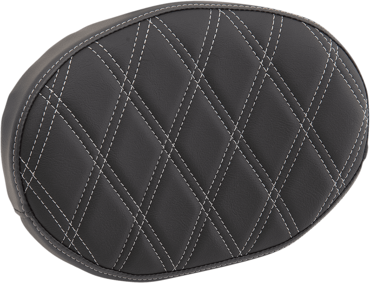 DRAG SPECIALTIES SEATS 0822-0447 Sissy Bar Pad - Double Diamond - Silver - Oval - 2" Thick