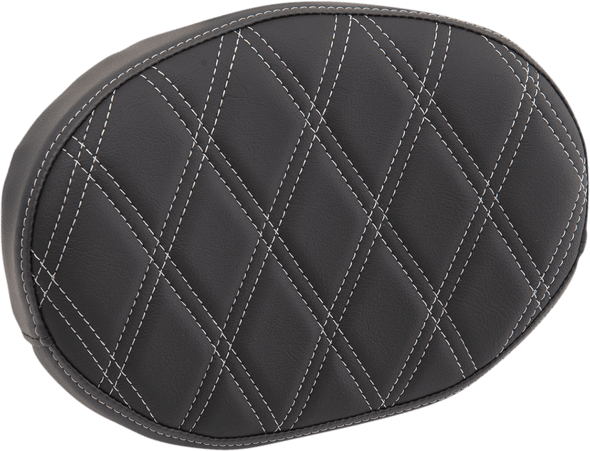 DRAG SPECIALTIES SEATS 0822-0447 Sissy Bar Pad - Double Diamond - Silver - Oval - 2" Thick