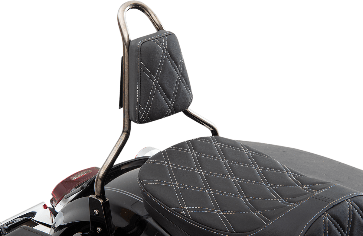 DRAG SPECIALTIES SEATS 0822-0450 Tapered Backrest Pad - Double Diamond - Silver Stitch