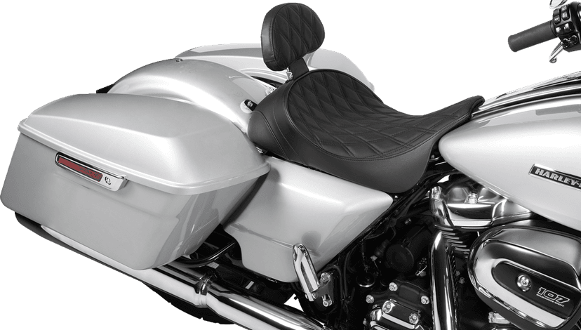 DRAG SPECIALTIES SEATS 0822-0537 EZ Glide II Backrest - Small - Vinyl - Double Diamond Black Stitch — image 6 of 10