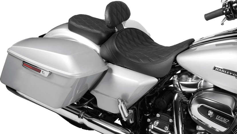 DRAG SPECIALTIES SEATS 0822-0537 EZ Glide II Backrest - Small - Vinyl - Double Diamond Black Stitch — image 4 of 10