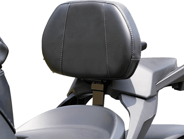 SHOW CHROME 0822-0543 Grande Backrest - Driver - Ballistic Black Stitch - Ryker '19-'26