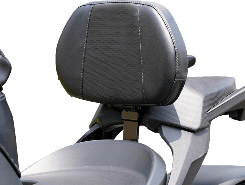 SHOW CHROME 0822-0543 Grande Backrest - Driver - Ballistic Black Stitch - Ryker '19-'26