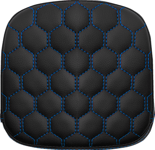 SADDLEMEN 0822-0574 Sissy Bar Pad - Honeycomb - Blue Stitching