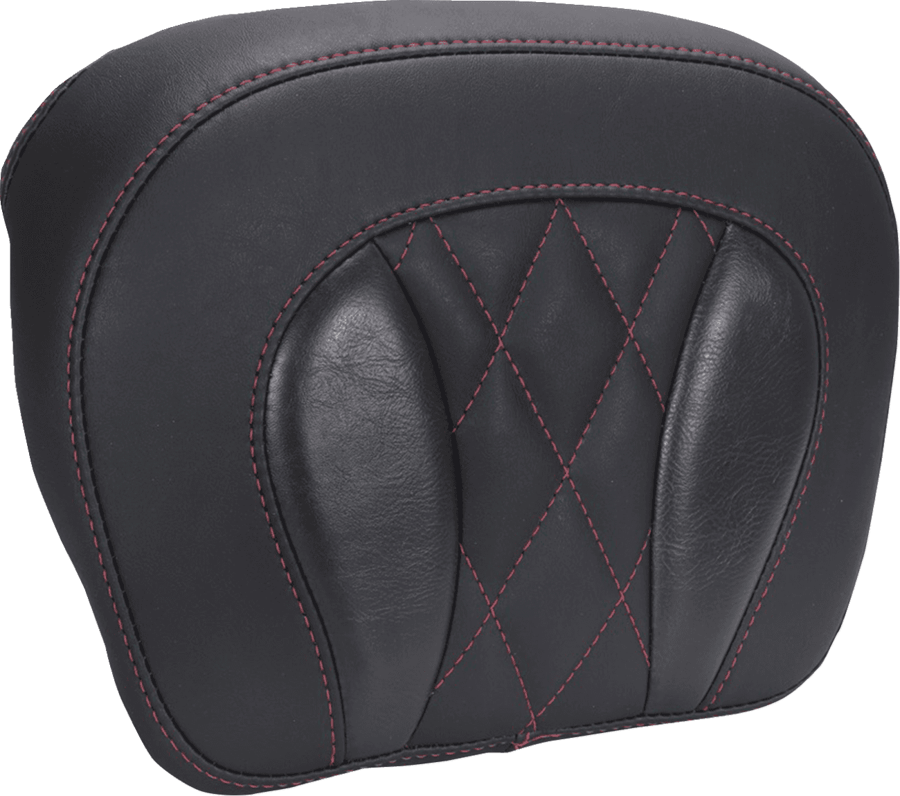 MUSTANG 0822-0641 Chopped Tour-Pak® Pad - Dark Cherry Stitching - FLH/FLT '23-'25