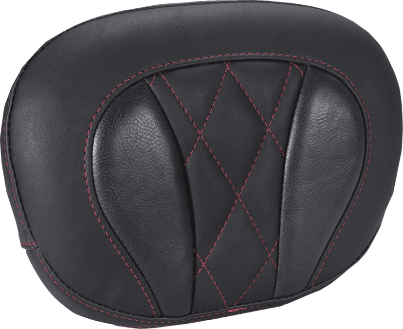MUSTANG 0822-0646 Deluxe Sissy Bar Pad - Diamond - Dark Cherry Stitch - FLT/FLH '23-'25 — image 1 of 2