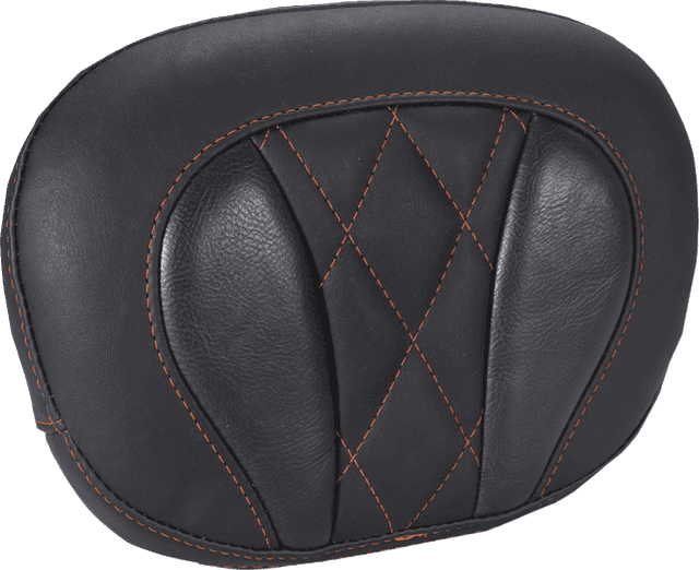 MUSTANG 0822-0648 Deluxe Sissy Bar Pad - Diamond - Mandarin Orange Stitch - FLT/FLH '23-'25 — image 1 of 2