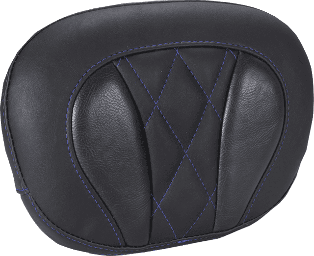 MUSTANG 0822-0649 Deluxe Sissy Bar Pad - Diamond - Sky Blue Stitch - FLT/FLH '23-'25 — image 1 of 2