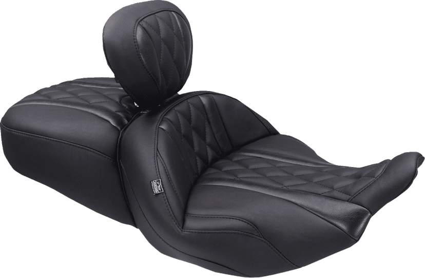 MUSTANG 0822-0650 Deluxe Driver Backrest - Diamond - Black Stitching - FLT/FLH '23-'25 — image 5 of 5