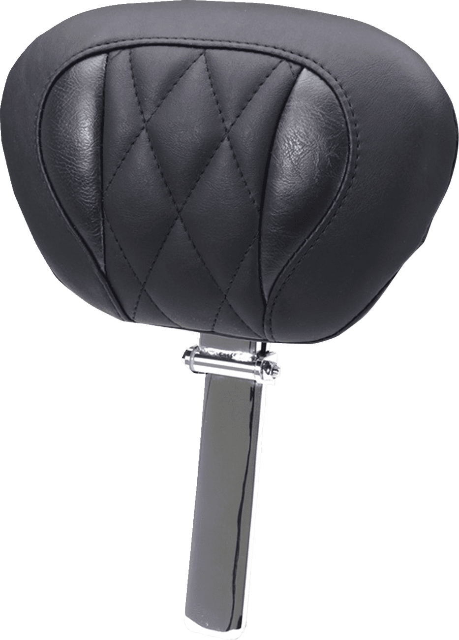 MUSTANG 0822-0650 Deluxe Driver Backrest - Diamond - Black Stitching - FLT/FLH '23-'25