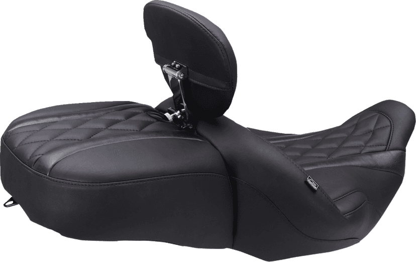 MUSTANG 0822-0650 Deluxe Driver Backrest - Diamond - Black Stitching - FLT/FLH '23-'25 — image 2 of 5