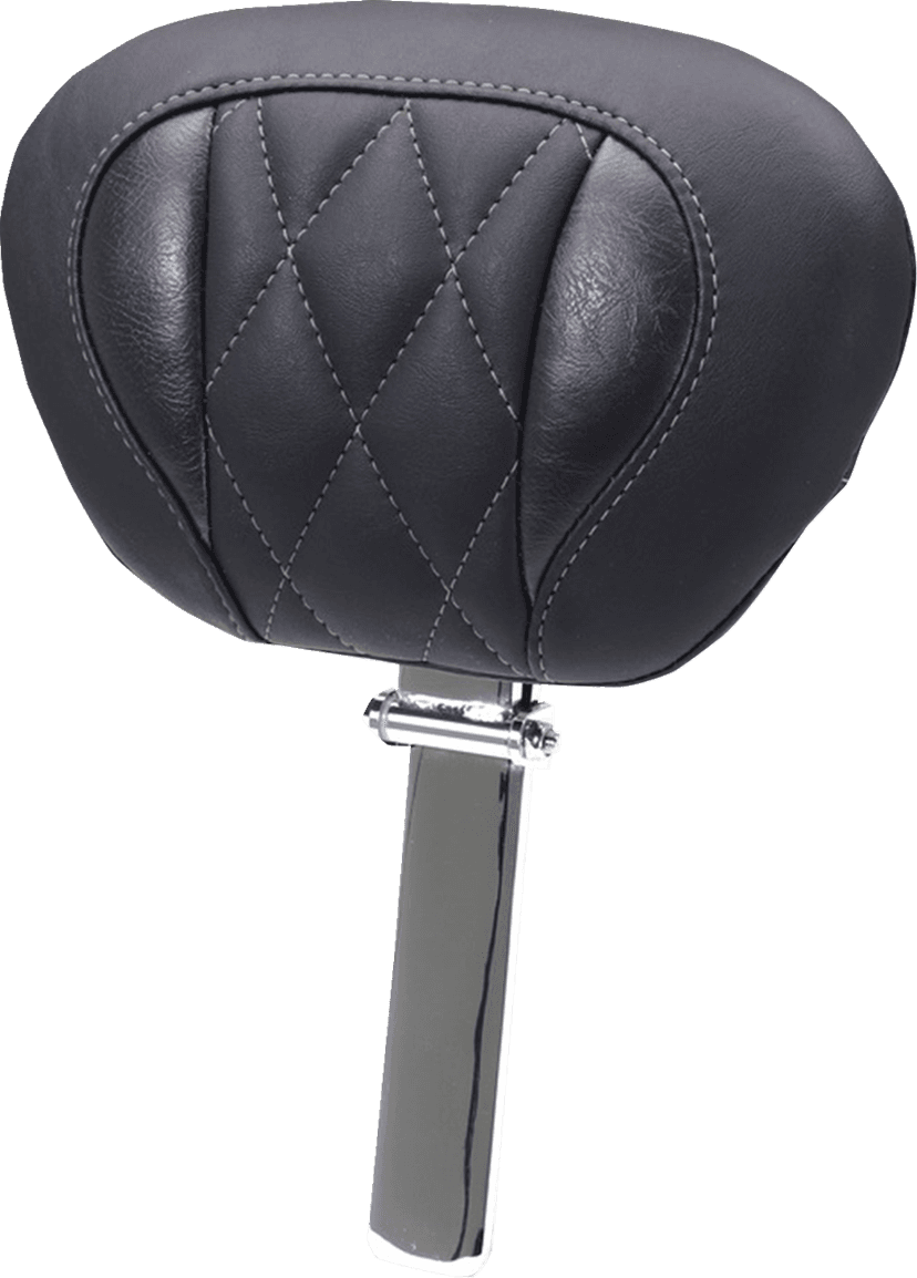 MUSTANG 0822-0652 Deluxe Driver Backrest - Diamond - Gunmetal Stitching - FLT/FLH '23-'25