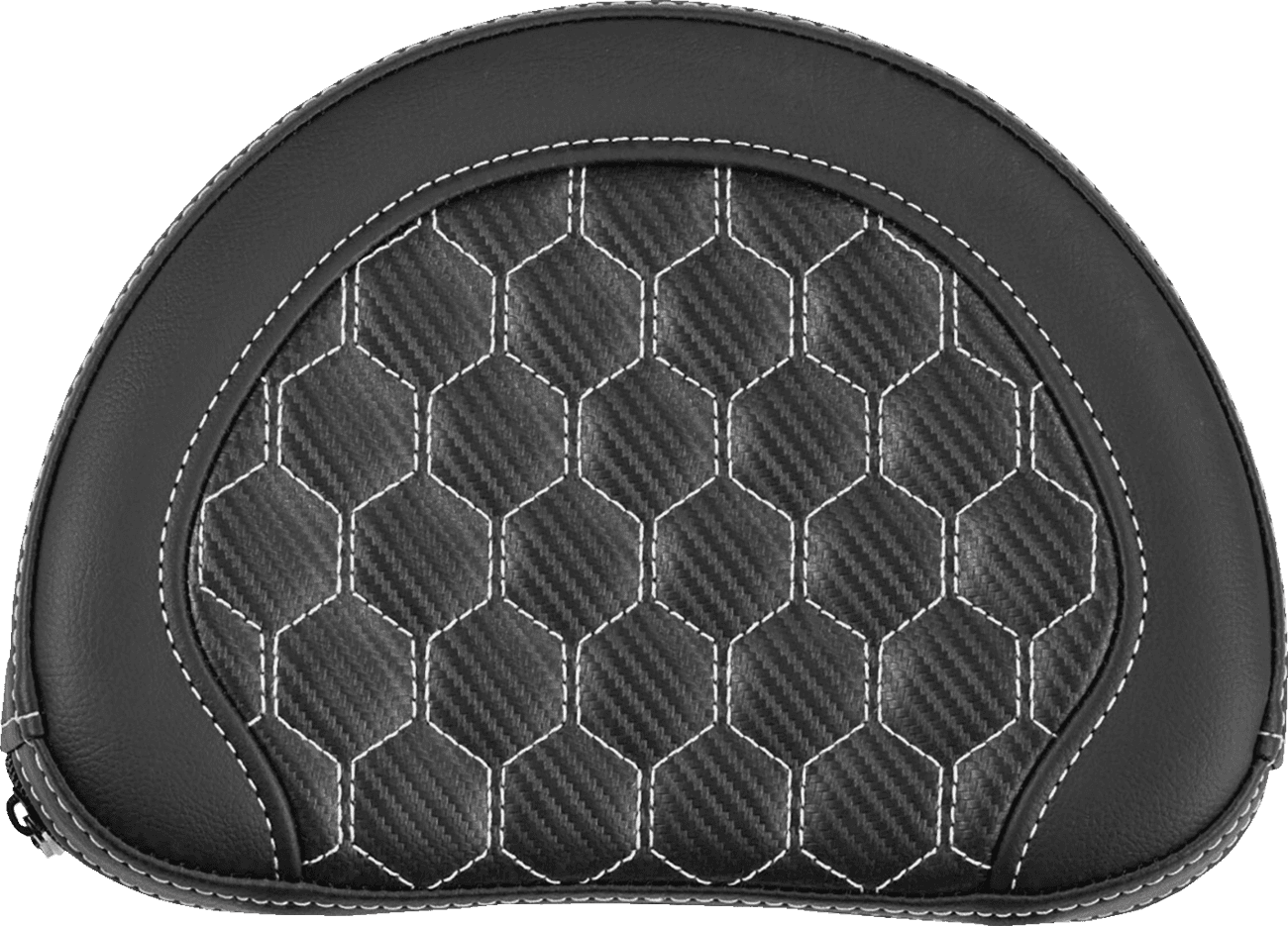 SADDLEMEN 0822-0663 Contour Sissy Bar Pad - Honeycomb - White Stitch - Universal - 2" Thick