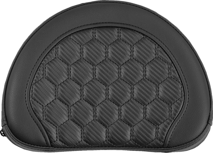 SADDLEMEN 0822-0664 Contoured Sissy Bar Pad - Honeycomb - Black Stitch - 2" Thick