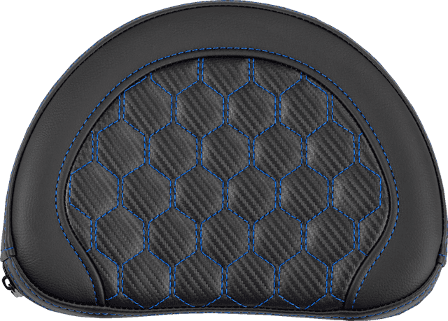 SADDLEMEN 0822-0665 Contoured Sissy Bar Pad - Honeycomb - Blue Stitch - 2" Thick