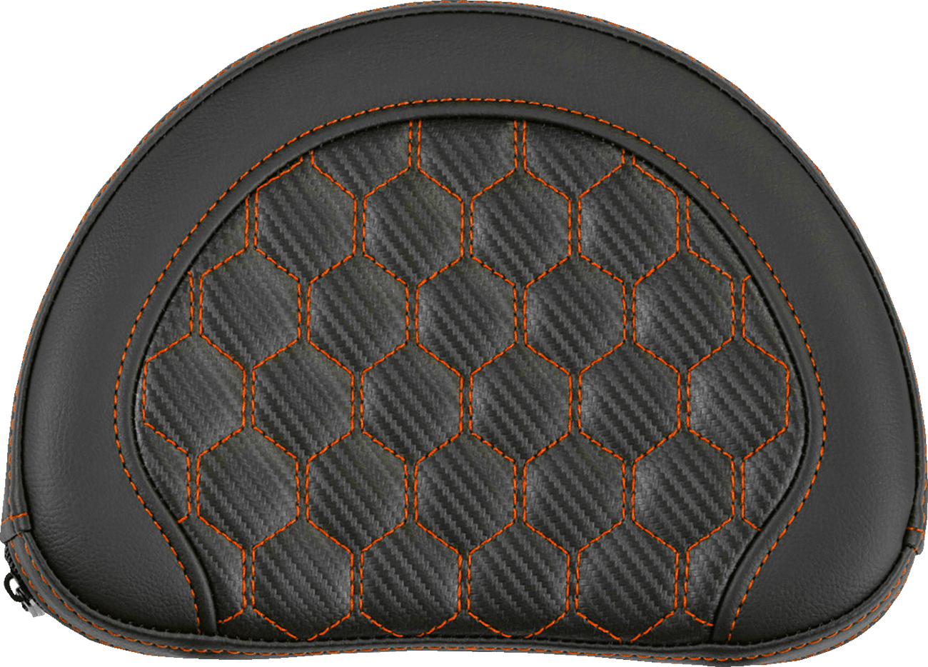 SADDLEMEN 0822-0666 Contoured Sissy Bar Pad - Honeycomb - Orange Stitch - 2" Thick