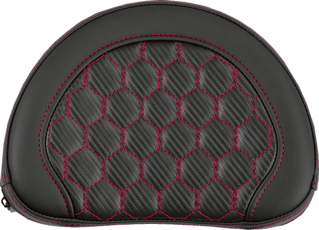 SADDLEMEN 0822-0667 Contoured Sissy Bar Pad - Honeycomb - Red Stitch - 2" Thick