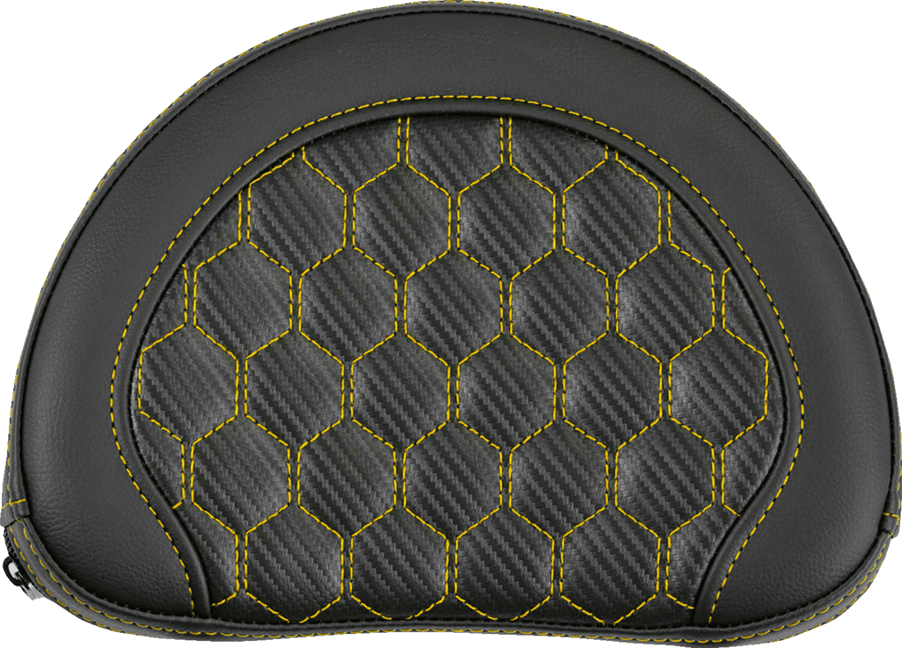 SADDLEMEN 0822-0668 Contoured Sissy Bar Pad - Honeycomb - Gold Stitch - 2" Thick