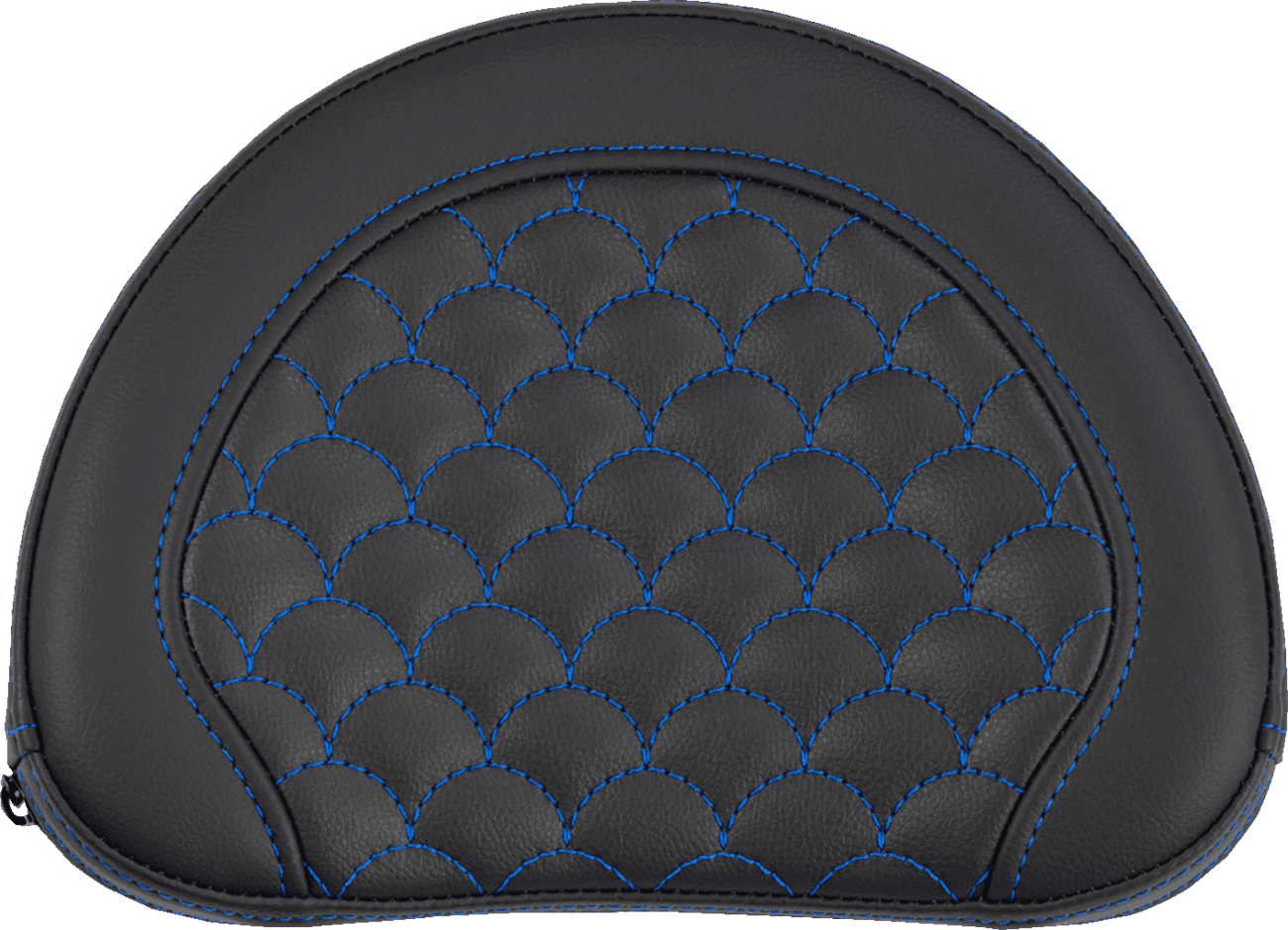 SADDLEMEN 0822-0678 Contoured Sissy Bar Pad - Dragon Scale - Blue Stitch - 2" Thick