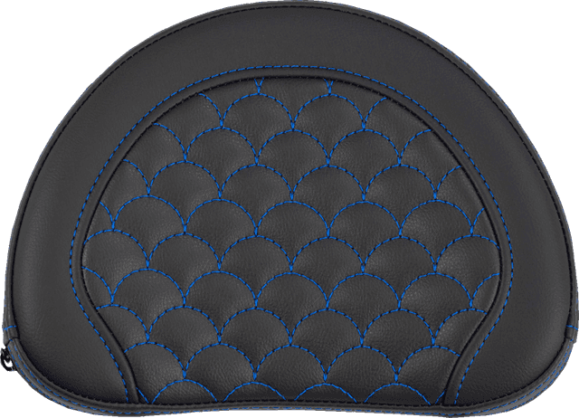 SADDLEMEN 0822-0678 Contoured Sissy Bar Pad - Dragon Scale - Blue Stitch - 2" Thick