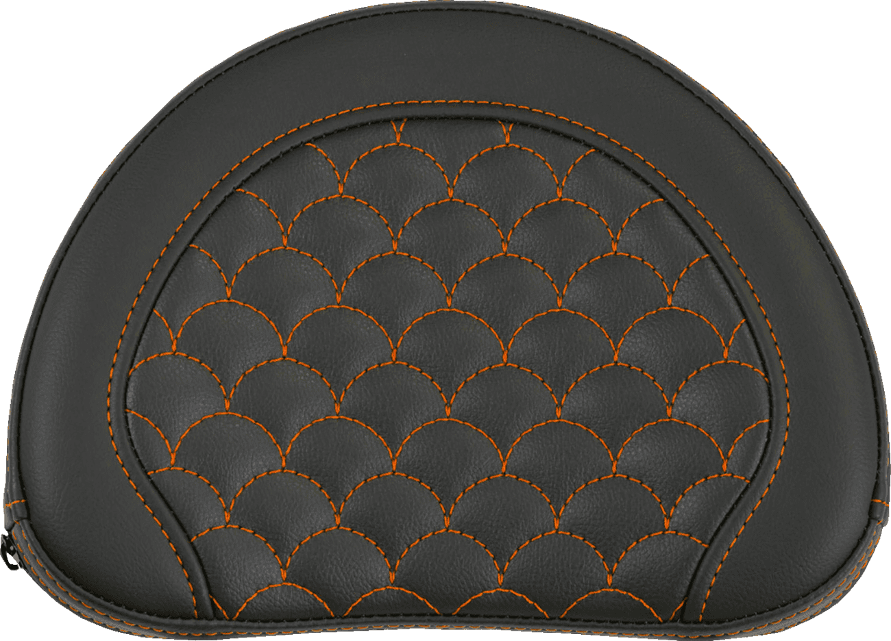 SADDLEMEN 0822-0680 Contoured Sissy Bar Pad - Dragon Scale - Orange Stitch - 2" Thick