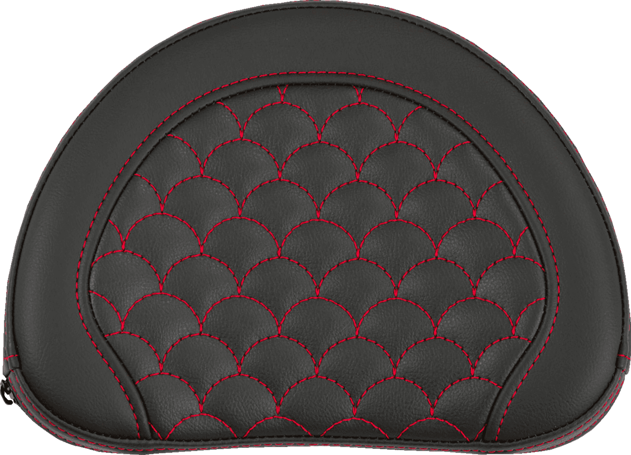 SADDLEMEN 0822-0681 Contoured Sissy Bar Pad - Dragon Scale - Red Stitch - 2" Thick