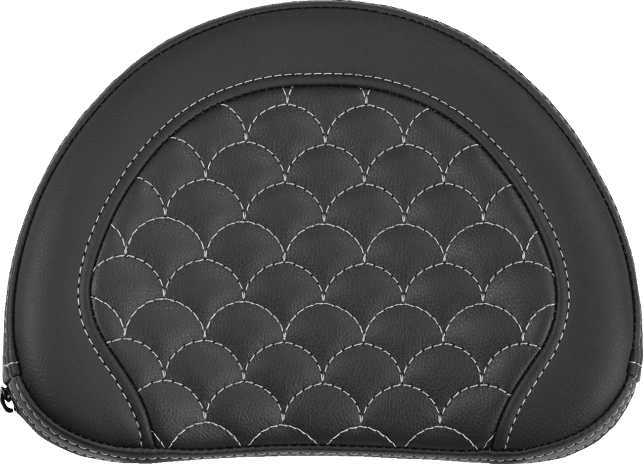 SADDLEMEN 0822-0682 Contoured Sissy Bar Pad - Dragon Scale - Silver Stitch - 2" Thick