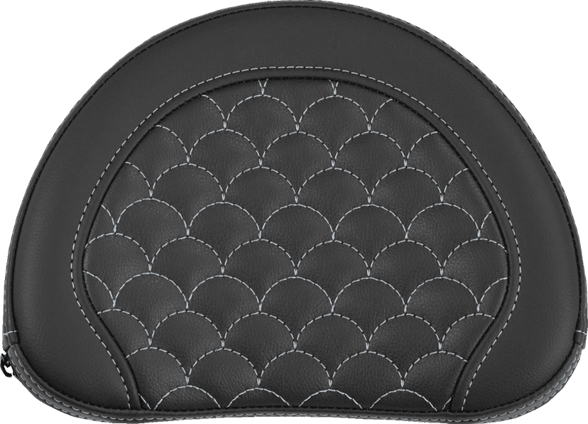 SADDLEMEN 0822-0682 Contoured Sissy Bar Pad - Dragon Scale - Silver Stitch - 2" Thick