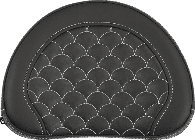 SADDLEMEN 0822-0683 Contoured Sissy Bar Pad - Dragon Scale - White Stitch - 2" Thick