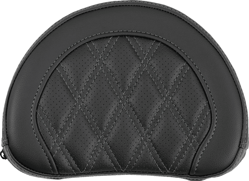 SADDLEMEN 0822-0685 Contoured Sissy Bar Pad - Lattice Stitch - Gray Stitch - 2" Thick
