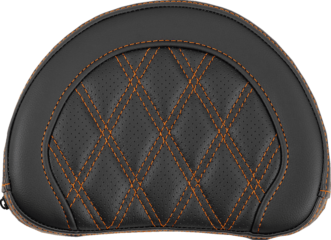 SADDLEMEN 0822-0686 Contoured Sissy Bar Pad - Lattice Stitch - Orange Stitch - 2" Thick