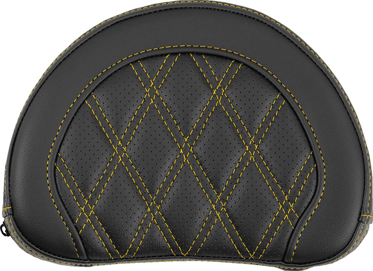 SADDLEMEN 0822-0690 Contoured Sissy Bar Pad - Lattice Stitch - Gold Stitch - 2" Thick
