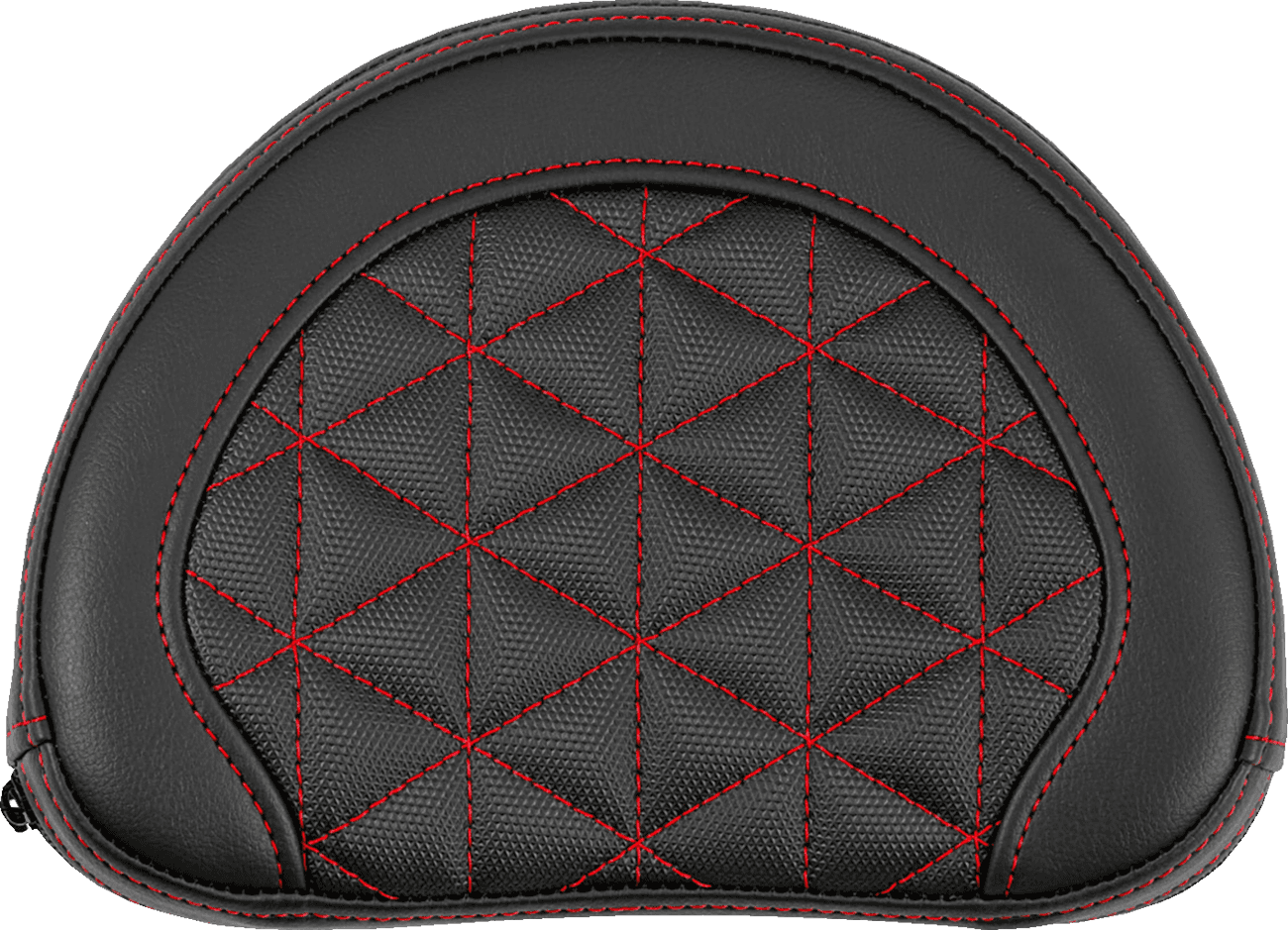 SADDLEMEN 0822-0694 Contoured Sissy Bar Pad - Tri-Gripper - Red Stitch - 2" Thick