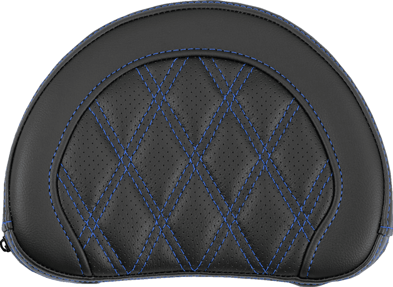 SADDLEMEN 0822-0698 Contoured Sissy Bar Pad - Lattice Stitch - Blue Stitch - 2" Thick
